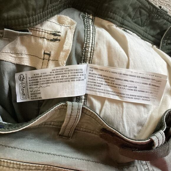 Y2K Abercrombie Cargo Pants Men 28x30 Olive Paratrooper 10-Pocket Utility Rare - Picture 9 of 10